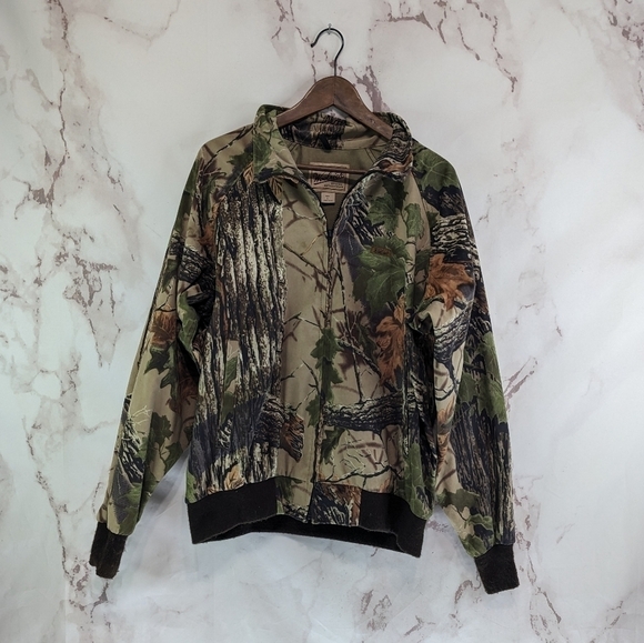 Vintage Woolrich Jacket Men Large Camo Coat Woodland Realtree Fleece Rare - Picture 1 of 12